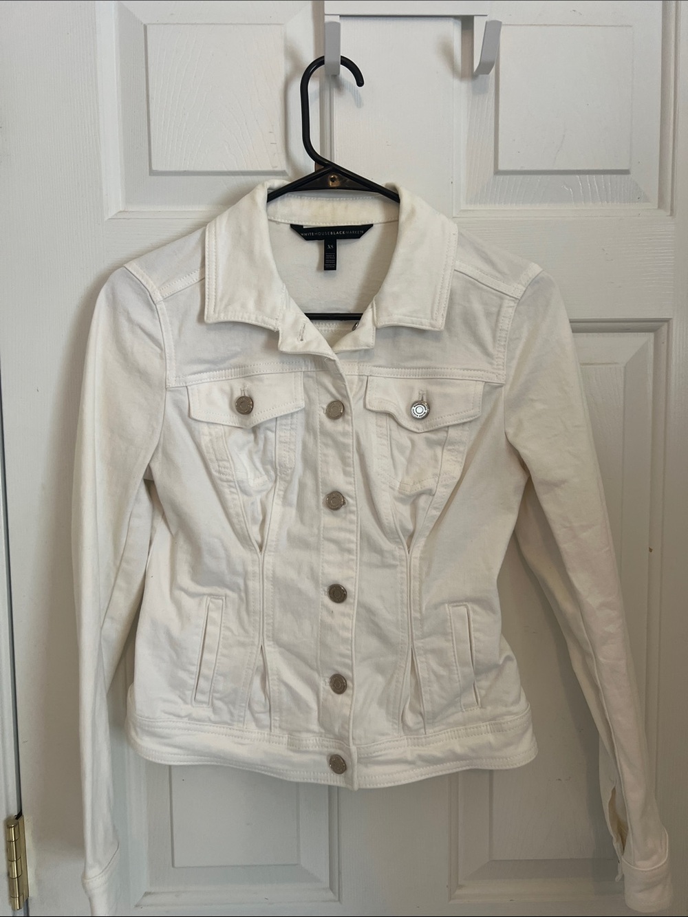 White House Black Market White Denim Jean Jacket - Button Front